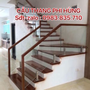 Cầu thang lan can kính cường lực ở Hà Nội Cầu thang lan can kính cường lực ở Hà Nội