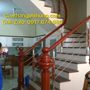Cầu thang inox, cầu thang inox tay vịn gỗ tại Hà Nội Cầu thang inox, cầu thang inox tay vịn gỗ tại Hà Nội