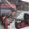 Cầu thang kính gỗ đẹp Hà Nội. Cầu thang kính cường lực tay vịn gỗ