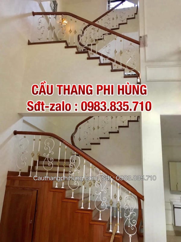 Cầu thang sắt nghệ thuật tại Hà Nội, lan can cầu thang sắt nghệ thuật