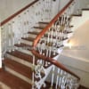 Cầu thang gỗ sắt đẹp tại Hà Nội, lan can sắt tay vịn gỗ Cầu thang gỗ sắt đẹp tại Hà Nội, lan can sắt tay vịn gỗ