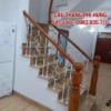 Cầu thang sắt lan can sắt tay vịn gỗ ở Hà Nội, báo giá cầu thang sắt tay vịn gỗ