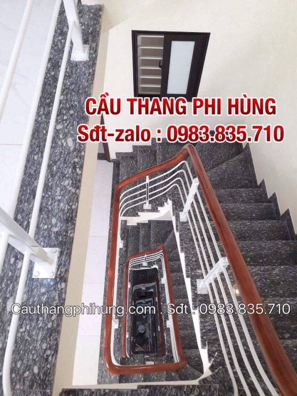 Báo giá cầu thang sắt tay vịn gỗ, Cầu thang gỗ sắt đẹp tại Hà Nội