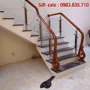 Tổng hợp mẫu cầu thang kính tay vịn gỗ, Cầu thang kính cường lực tại Hà Nội Tổng hợp mẫu cầu thang kính tay vịn gỗ, Cầu thang kính cường lực tại Hà Nội