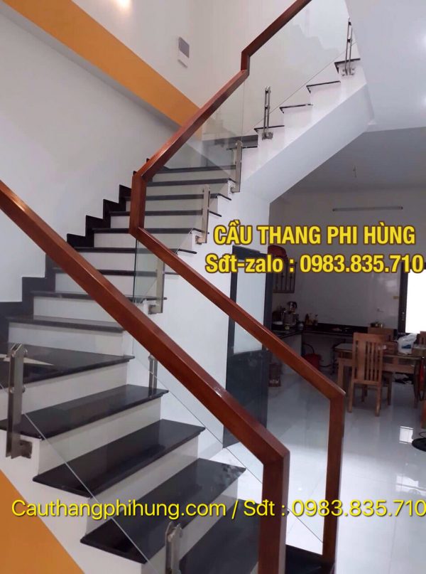 Báo giá cầu thang lan can kính cường lực, Lan can cầu thang kính đẹp tại Hà Nội