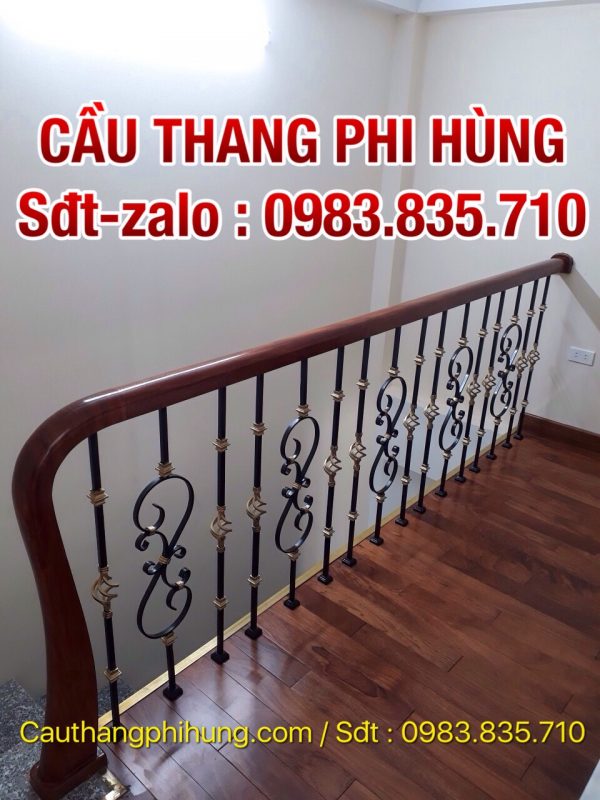 Top 1001 mẫu cầu thang sắt tay vịn gỗ tại Hà Nội, Cầu thang lan can sắt đẹp hiện đại