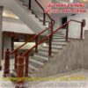 Mẫu Cầu Thang Kính Đẹp Tay Vịn Gỗ Tại Hà Nội
