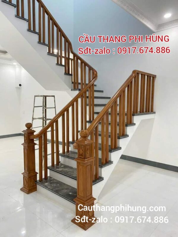 Cầu Thang Gỗ Đẹp Tại Hà Nội . Mẫu Cầu Thang Gỗ Lim Nam Phi