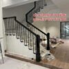 Cầu Thang Sắt Đẹp Tay Vịn Gỗ . Cầu Thang Lan Can Sắt Gỗ Đẹp