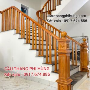 Cầu Thang Gỗ Đẹp Tại Hà Nội. Mẫu Cầu Thang Gỗ Lim Nam Phi