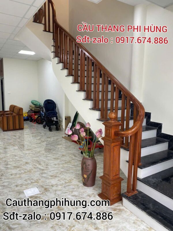 Cầu Thang Gỗ Đẹp Tại Hà Nội . Mẫu Cầu Thang Gỗ Lim Nam Phi