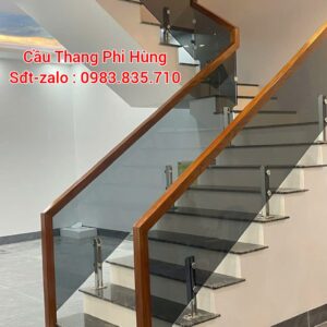 Cầu Thang Kính Đẹp Hiện Đại . Tay Vịn Cầu Thang Kính Gỗ Đẹp Hà Nội
